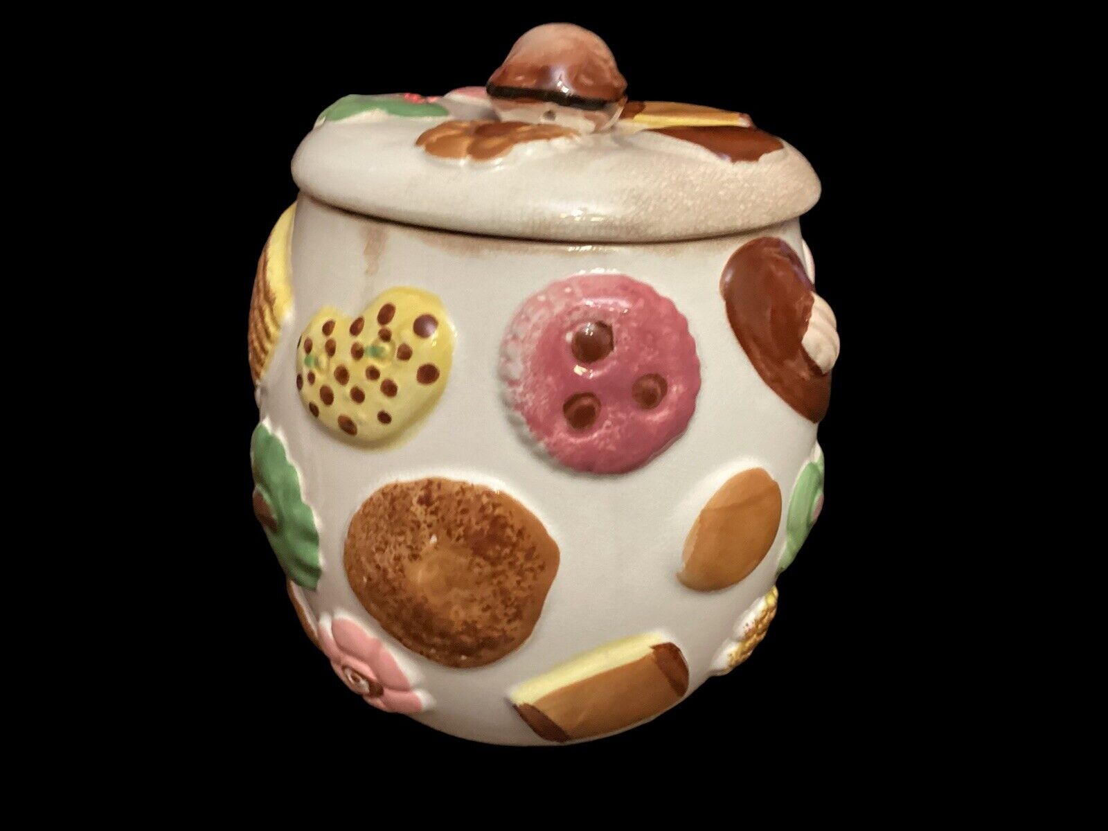 Vintage Cookies All Over Classic Ceramic Cookie Jar