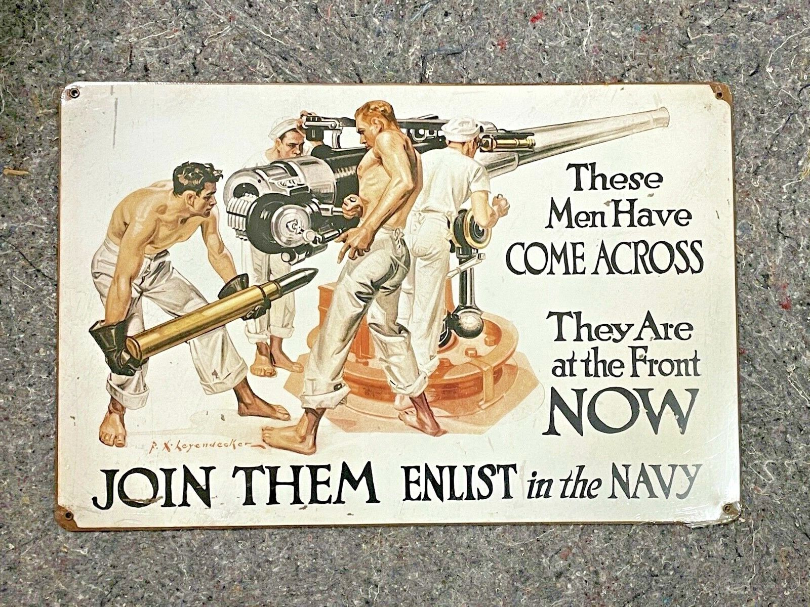 WW1 NAVY RECRUITMENT POSTER VINTAGE STYLE METAL SIGN ENLIST IN THE NAVY 11 X 17