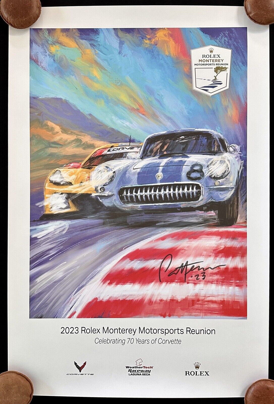 2023 Rolex Monterey Motorsports Reunion 1957 CORVETTE C8.R 2023 Le Mans Poster