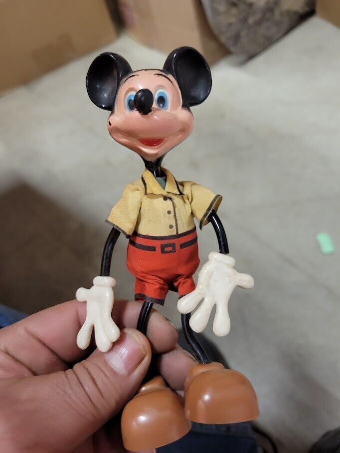 Rare Vintage Posable Disney Figurine Mickey Mouse  by Marx