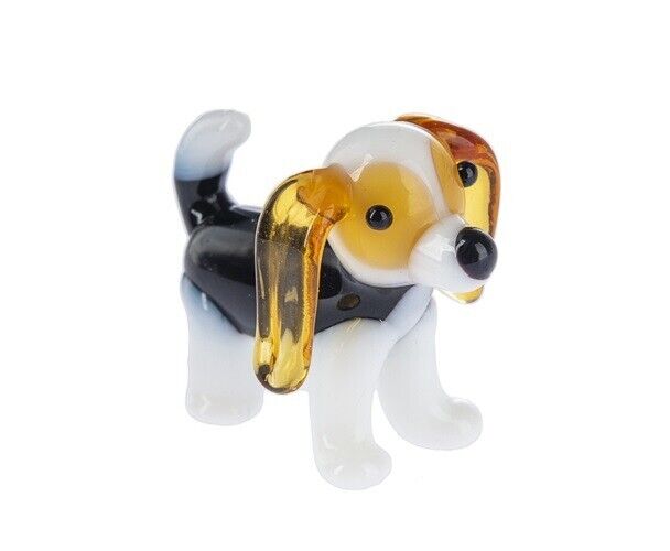 Ganz Miniature World Mini Glass BEAGLE DOG Tiny Collectible Figurine 1 1/4\