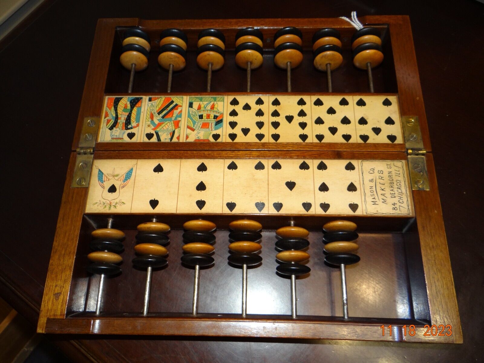 Early Vintage Mason & Co. Makers Faro Case Keeper Folding Gambling Game