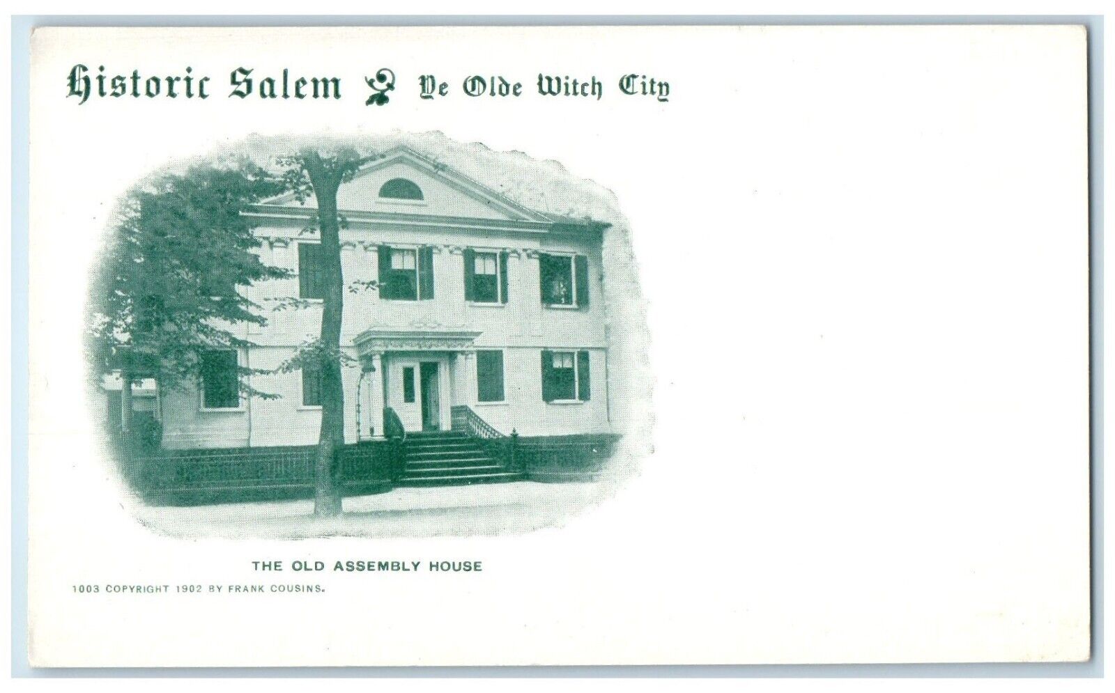 Salem Massachusetts MA Postcard Old Assembly House Historic Olde Witch City 1905