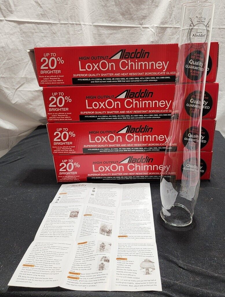 ONE BRAND NEW IN BOX ALADDIN LAMP R105 HIGH ALTITUDE HIGH OUTPUT LOX-ON CHIMNEY