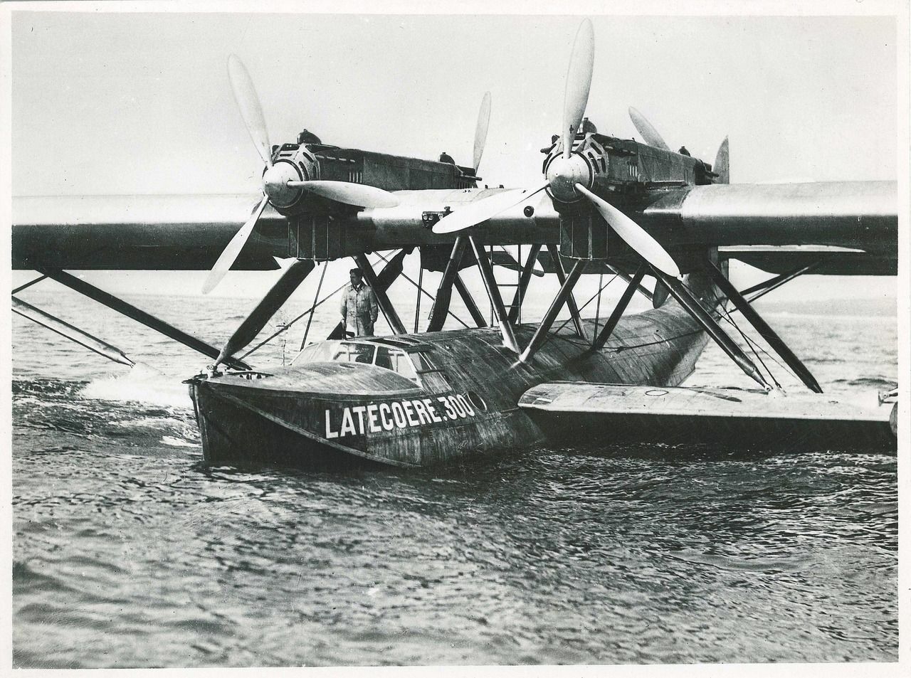 Latecoere 300 Desk Wood Model Big New Interwar Monoplane Flying Boat 