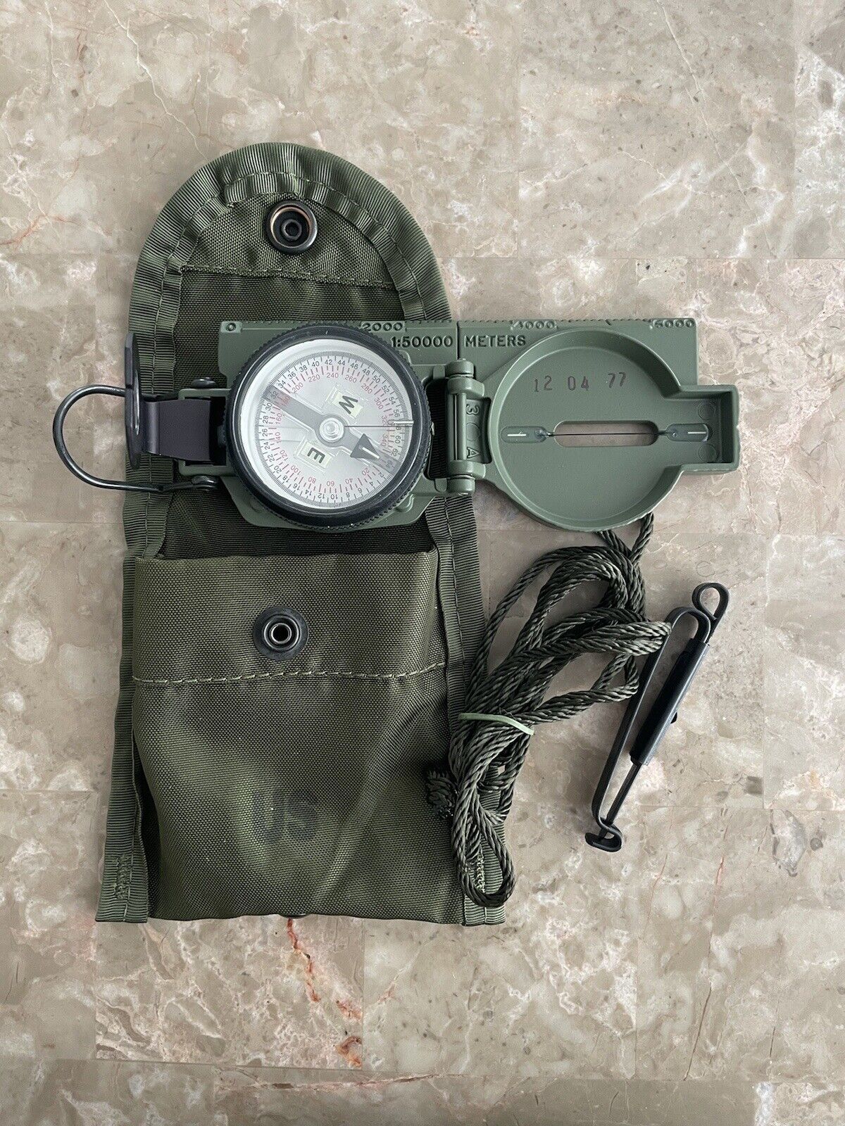 Cammenga Model 3H Tritium Lensatic Compass Olive Drab US Military Issue Pouch