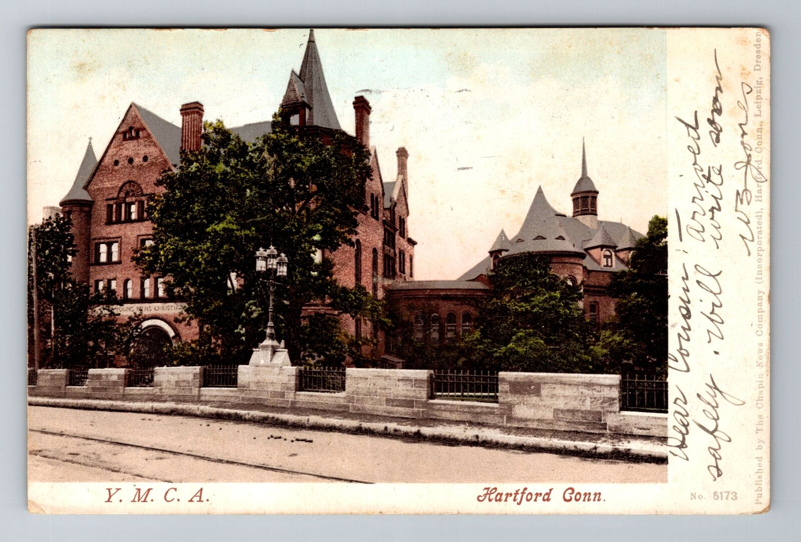 Hartford CT-Connecticut, YMCA Building, Antique, Vintage c1905 Souvenir Postcard