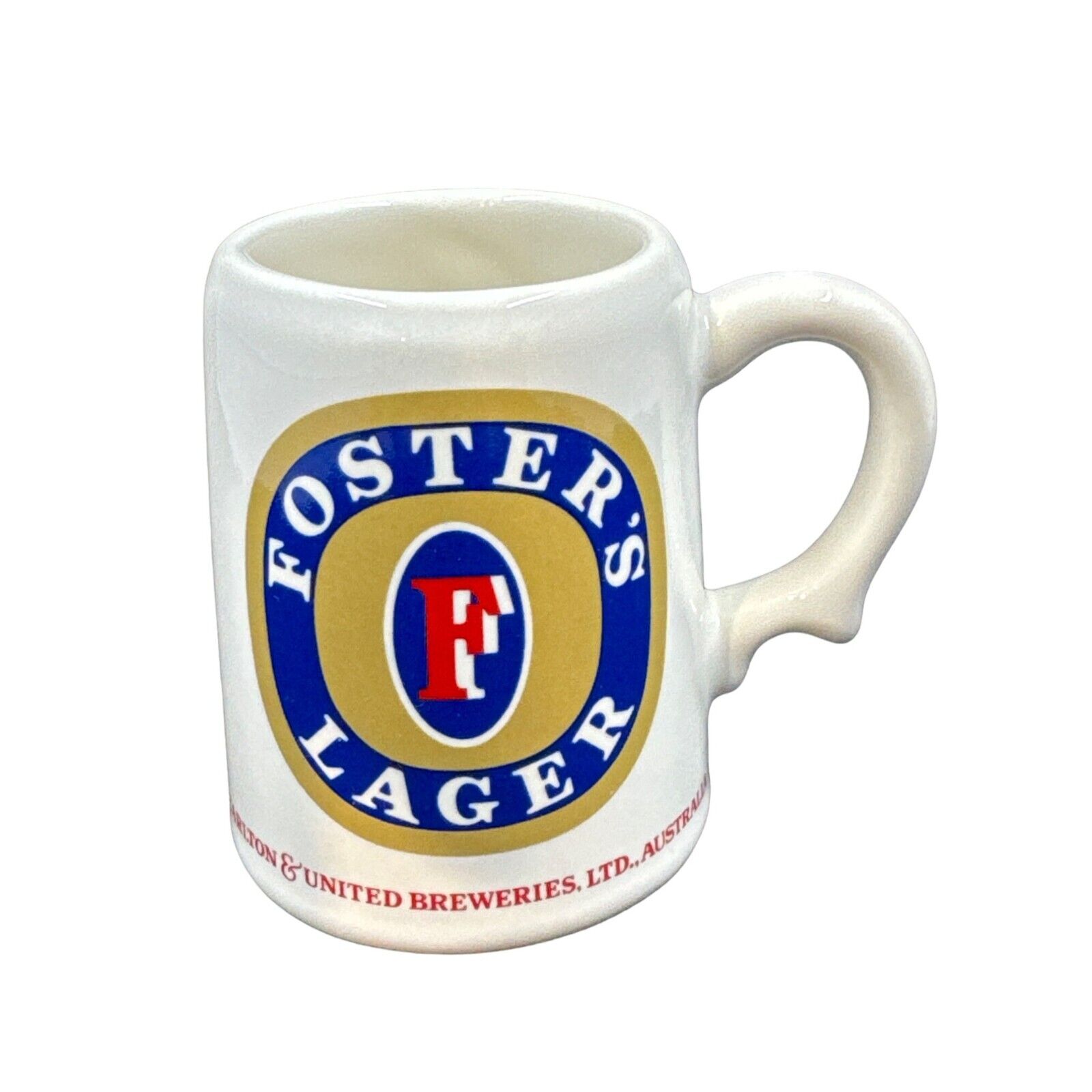 Vintage Franklin Porcelain Foster's Lager Beer Miniature Tankard Stein Mug