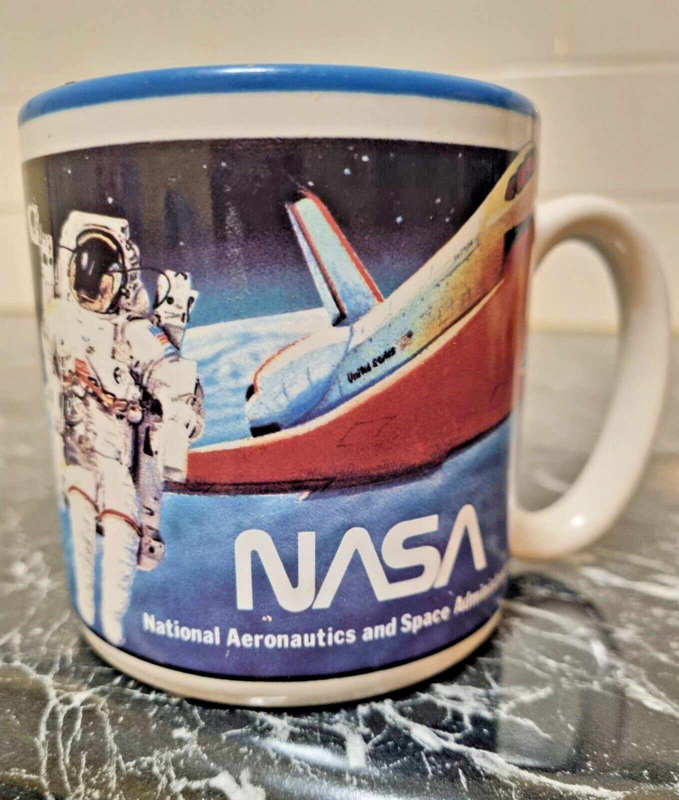 Vintage NASA Space Shuttle Mug Astronaut Coffee Cup 1992 Made In Korea