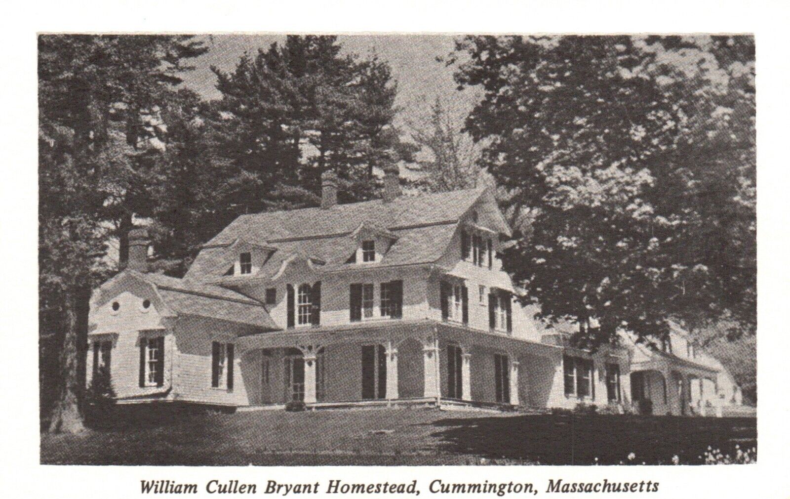 Postcard MA Cummington William Cullen Bryant Homestead Unposted Vintage PC G1026