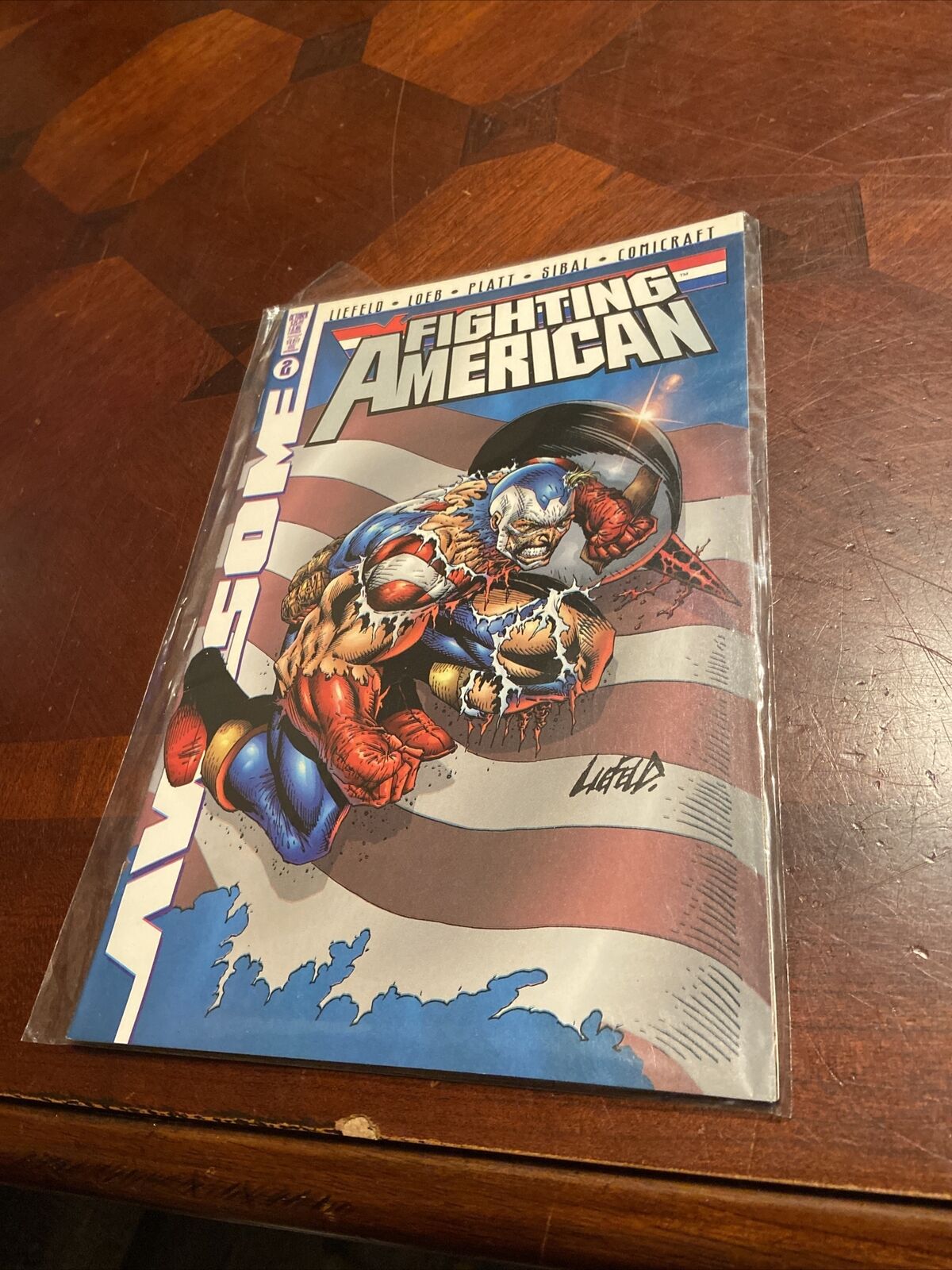 FIGHTING AMERICAN 2 RARE VARIANT ROB LIEFELD AWESOME ENT. COMICS 1997 VINTAGE