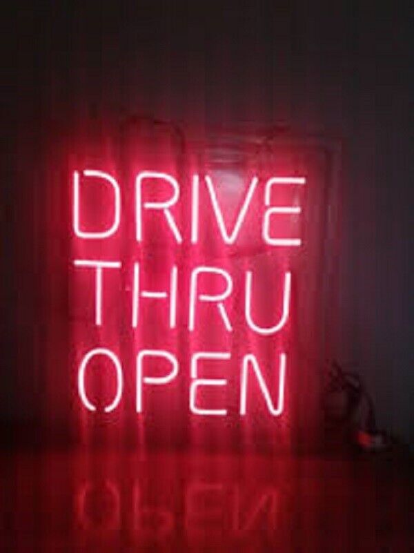 Drive Thru Open Pink Neon Light Sign 20
