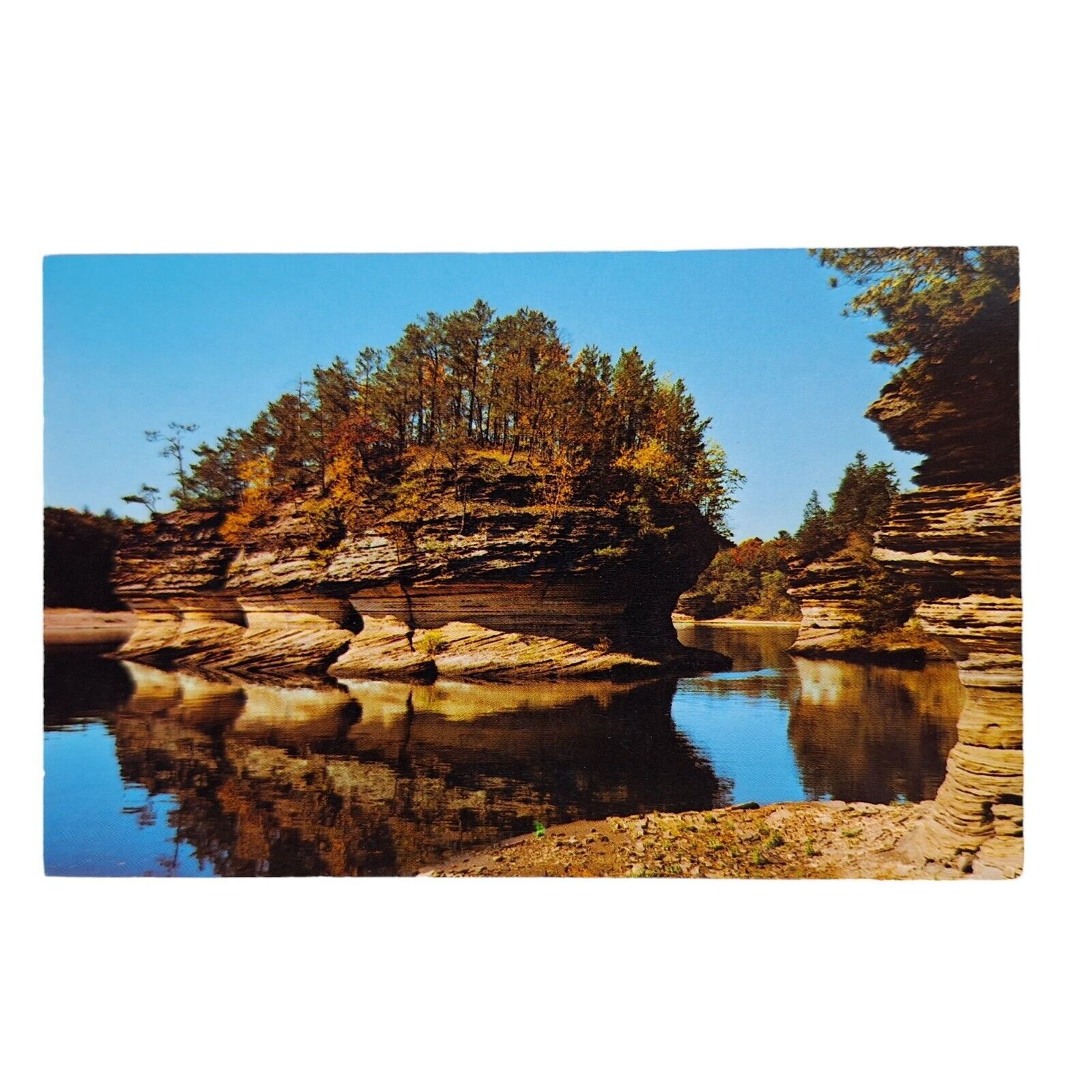 Postcard Lone Rock Lower Dells Of The Wisconsin River Chrome Unposted