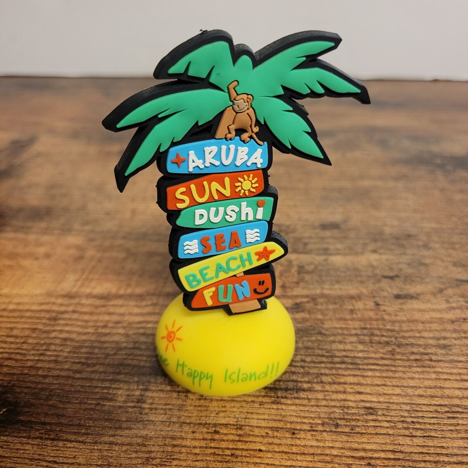 Aruba - One Happy Island  desk souvenir - Sun,Dushi,Sea,Beach,Fun - Palm Trees 