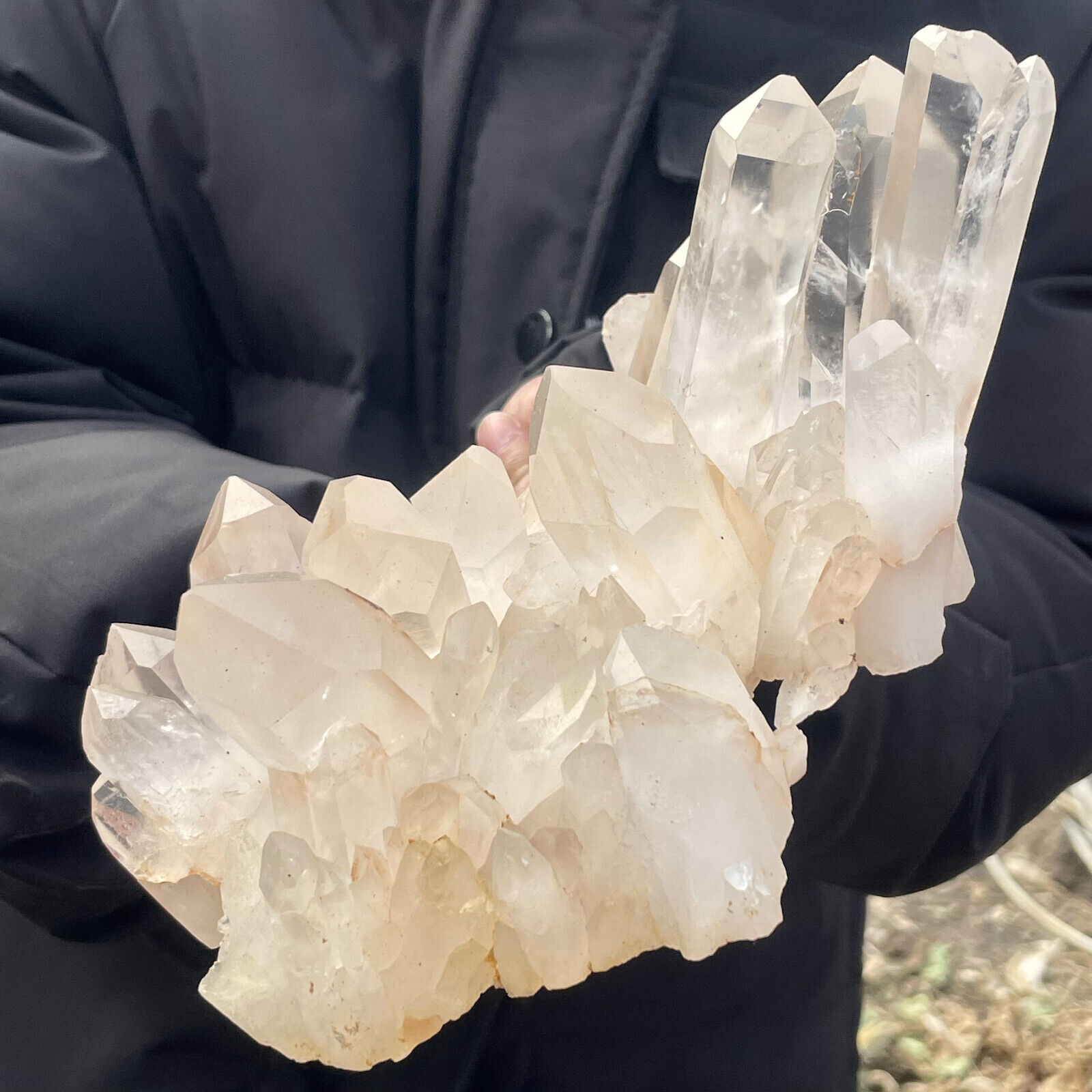 3.19LB Natural white Crystal Himalayan quartz cluster /mineralsls Specimen