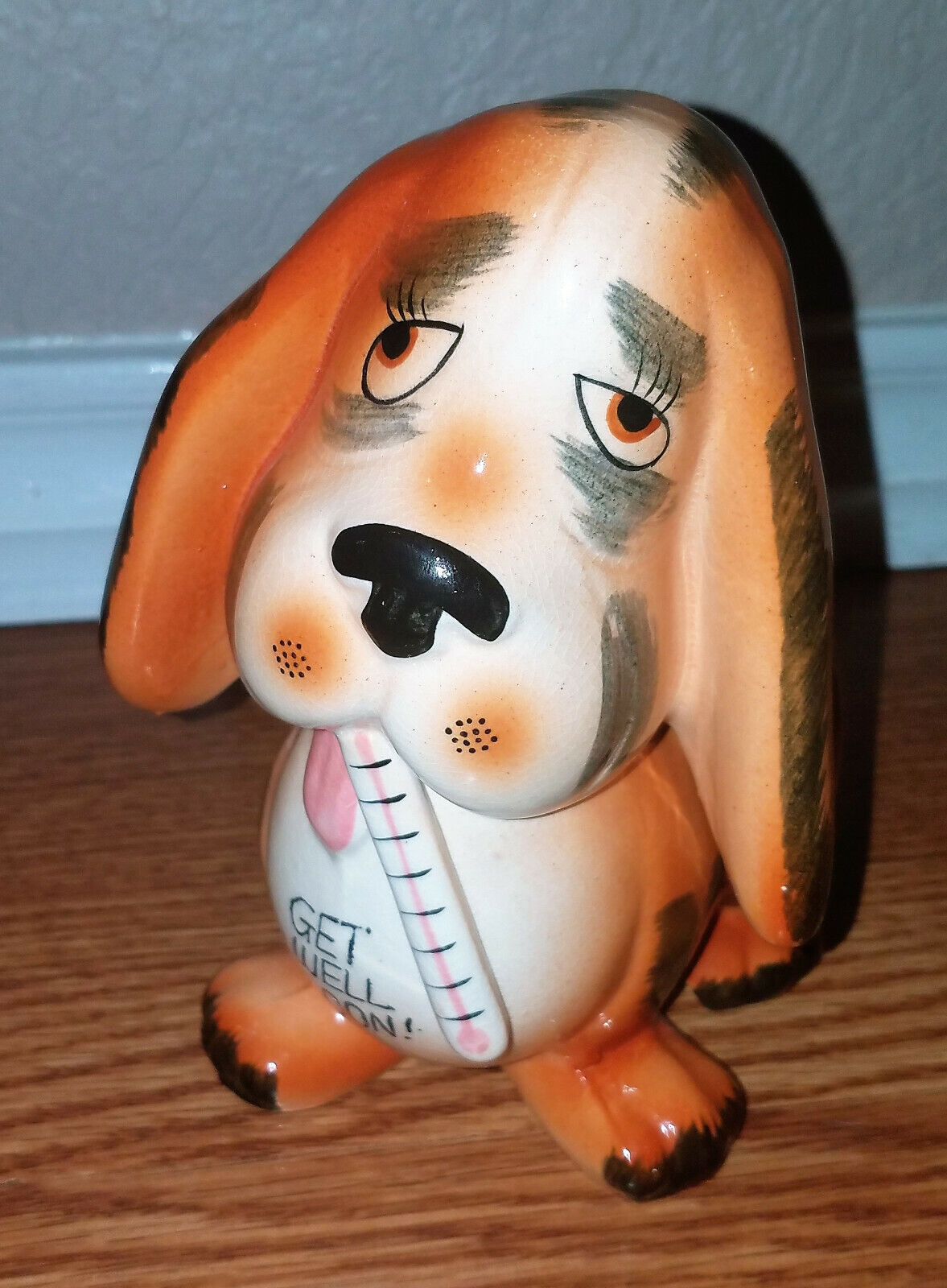 Dog Rubens Original Basset Hound Planter Cachepot Ceramic Get Well Soon Japan