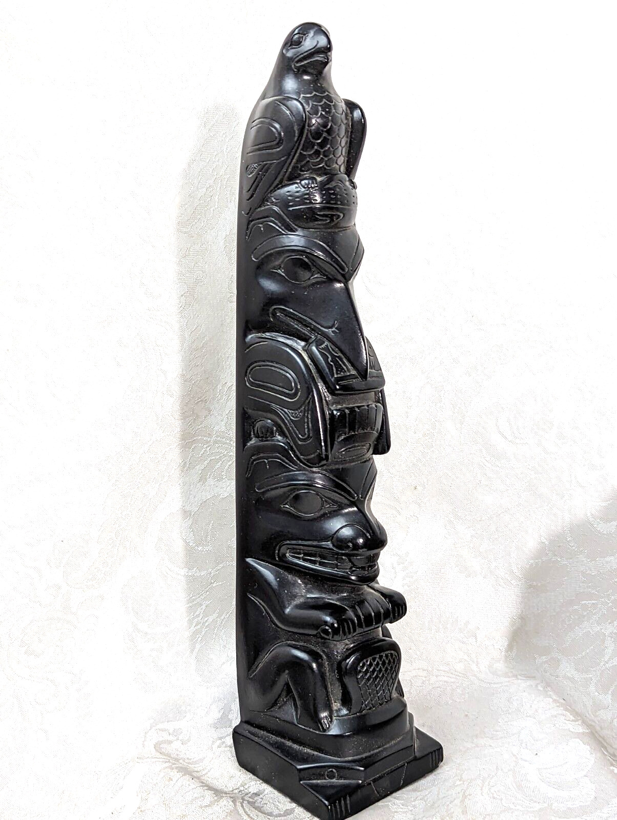 Large Resin and Stone Canadian Haida Art Totem 11.50\