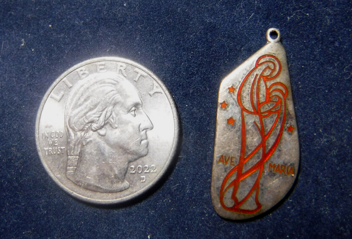 Ave Maria Vintage Mid Century Medal Sterling Silver