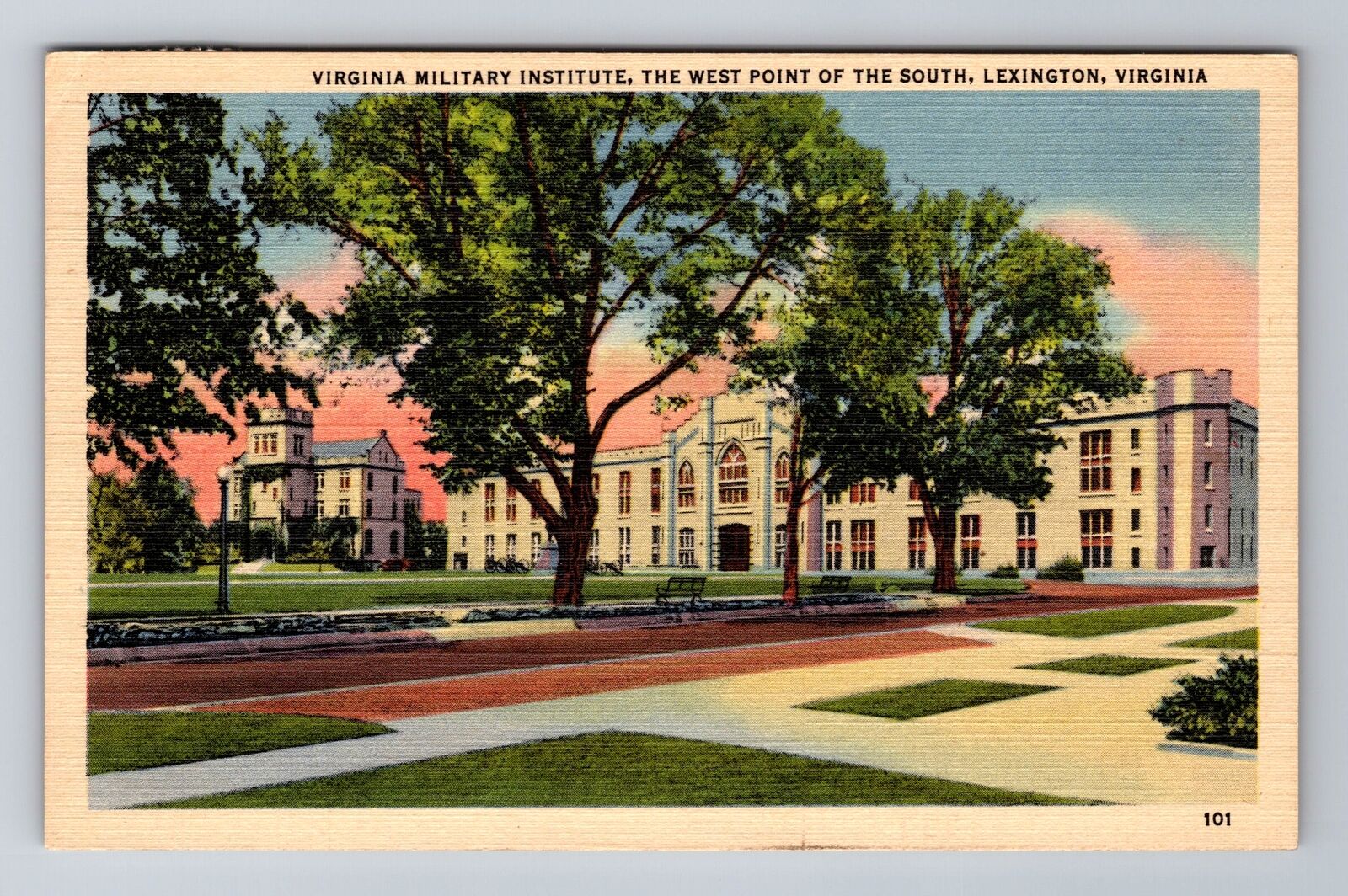 Lexington VA- Virginia, Military Institute, Antique, Vintage c1949 Postcard