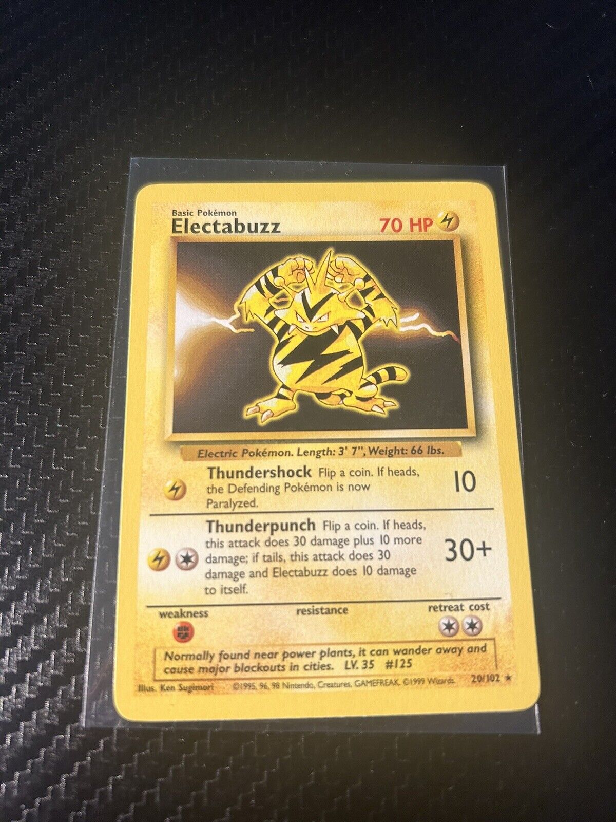 Pokemon Card Electabuzz Base Set Rare 20/102 Near Mint 
