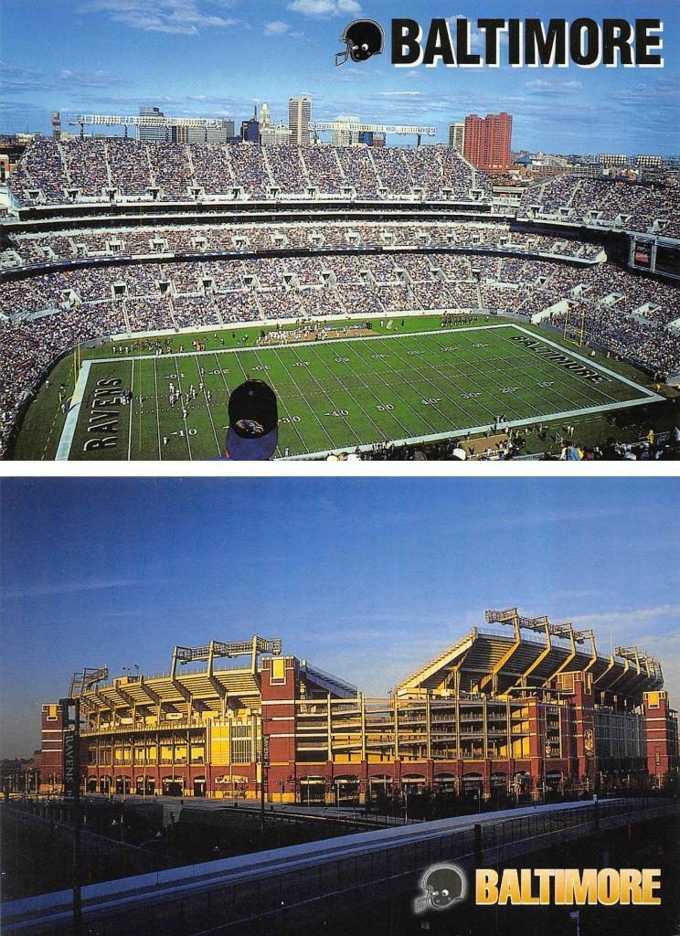 2~4X6 Postcards Baltimore, MD Maryland CAMDEN YARDS STADIUM Ravens Football Game