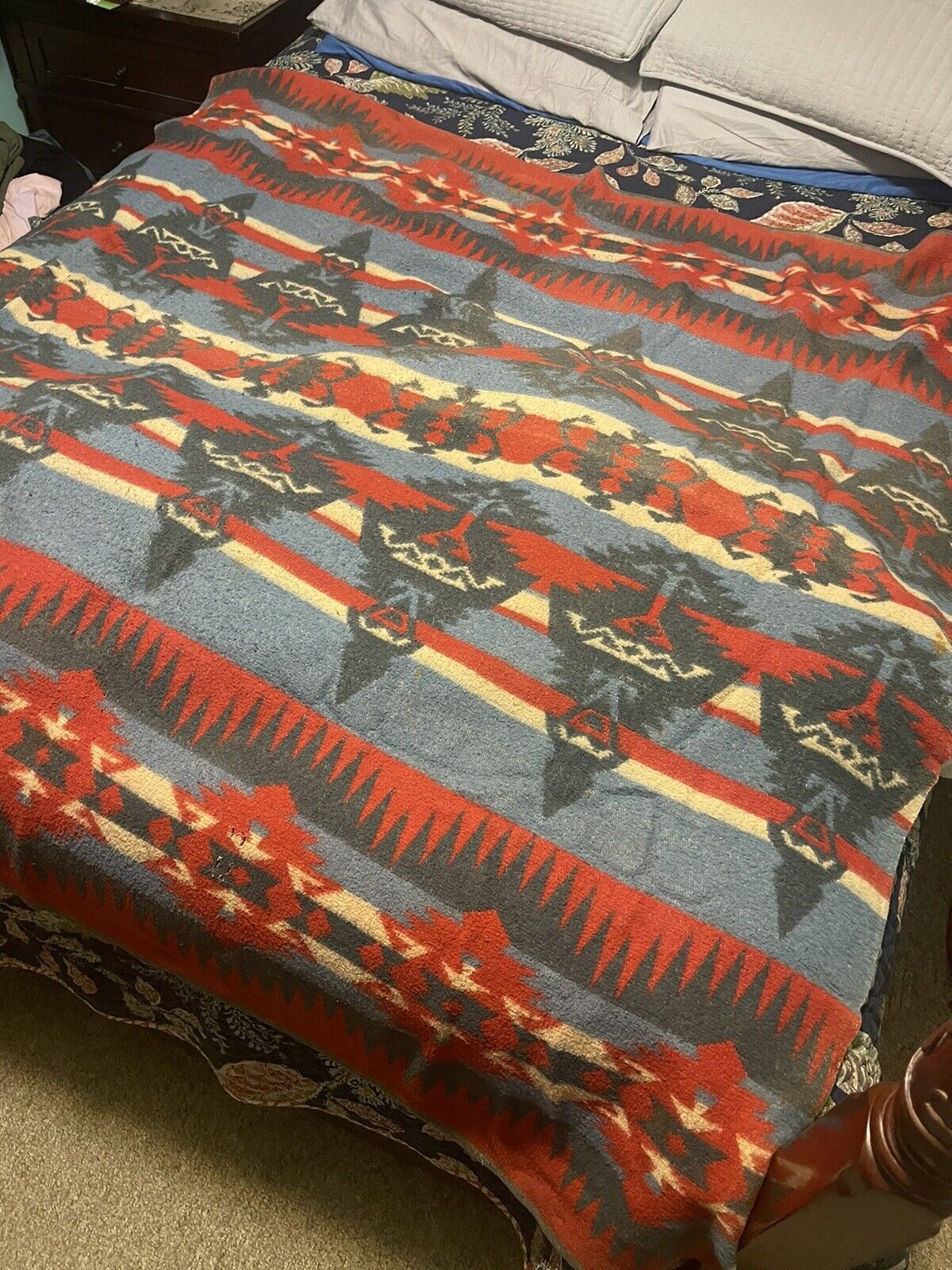 Native American Adoption Blanket 62x70 Vintage