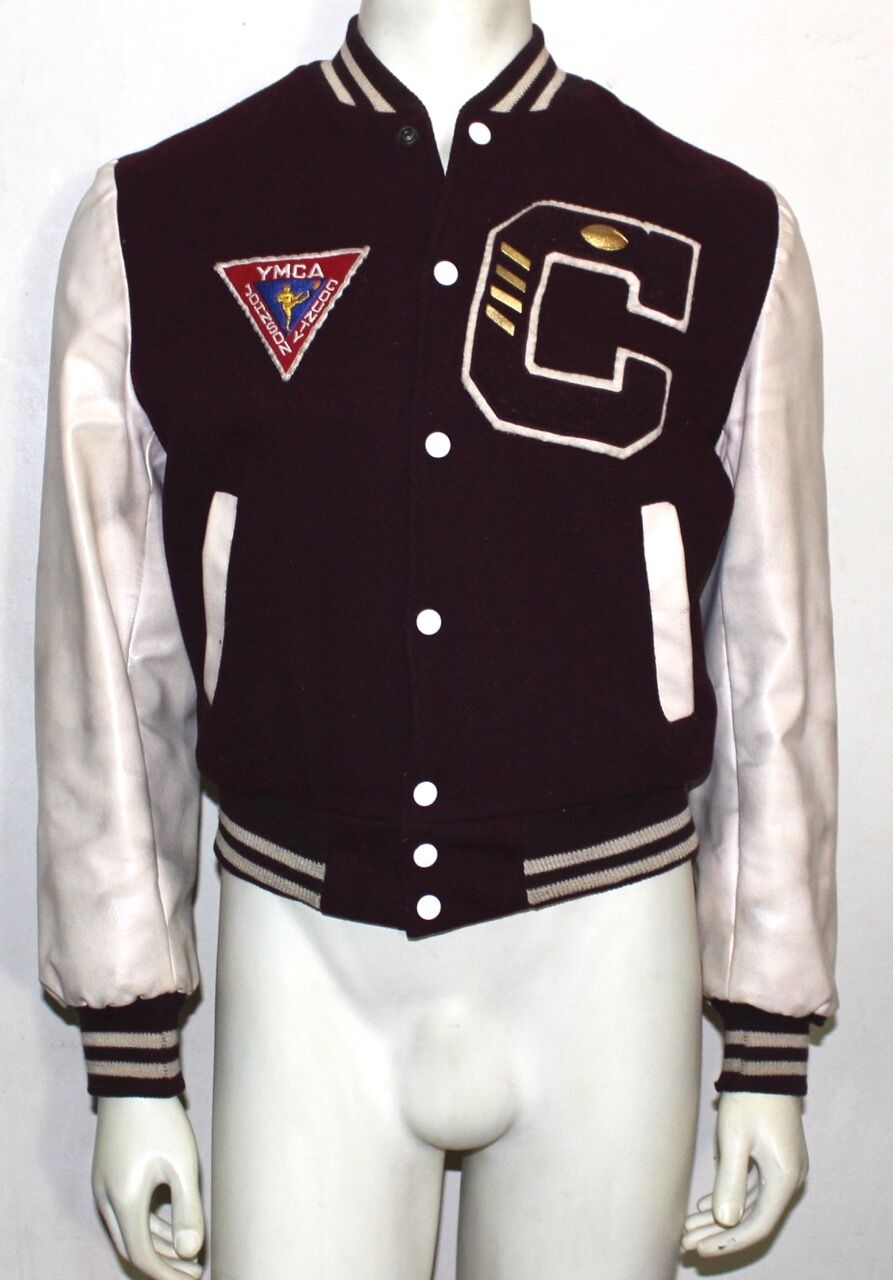 Deerfoot vintage varsity letterman jacket  Naugalite Uniroyal YMCA football