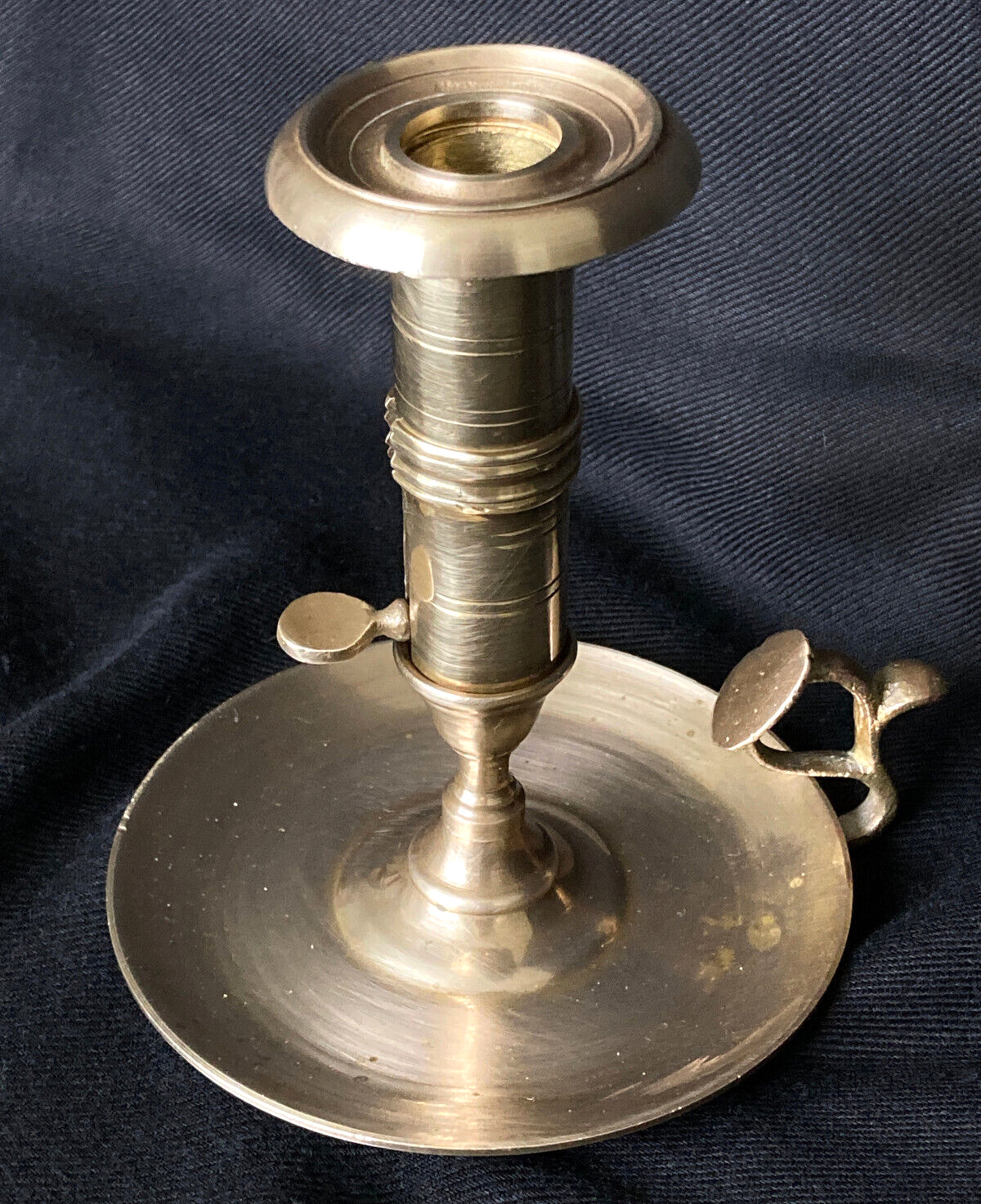 Antique Early 19th Century English Georgian Brass Chamberstick 6\