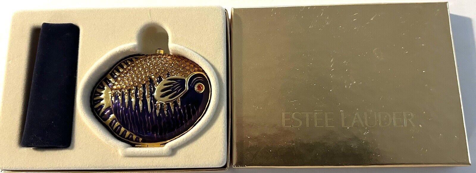Estee Lauder Crystal & Enamel ￼Fish Compact ￼Lucidity Powder ￼￼New With Box ￼