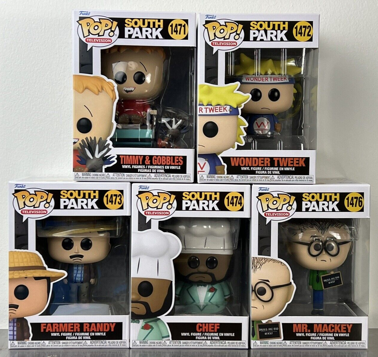 Funko POP South Park - Mr. Mackey, Chef, Timmy, Randy, Wonder Tweek (SET of 5)