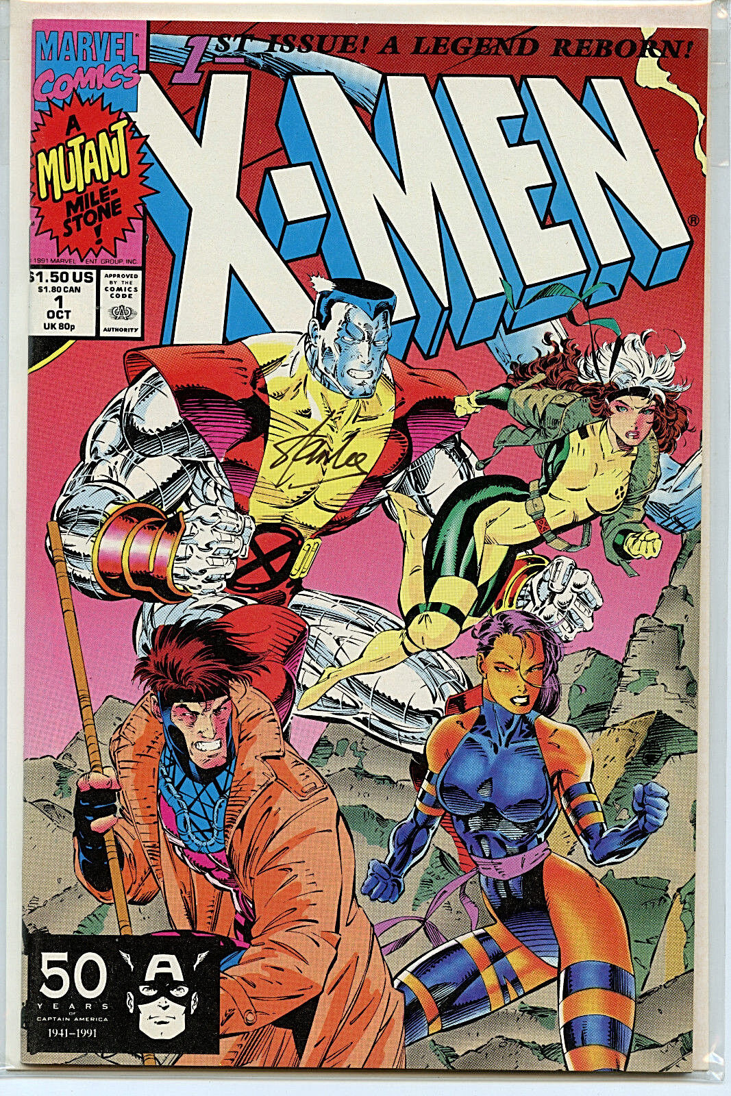 Stan Lee Autograhed Marvel X-Men #1B Comic COA Marvel 1991 Amricons