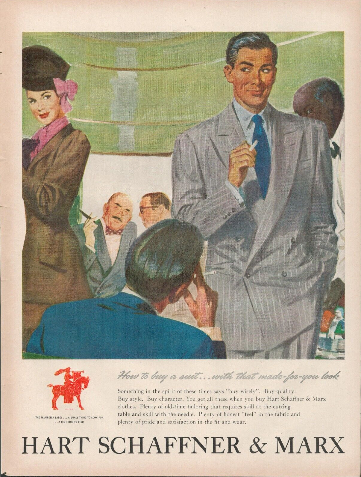 1948 Hart Schaffner & Mary How To Buy Suit Made Foe Your Look Vtg Print Ad L28