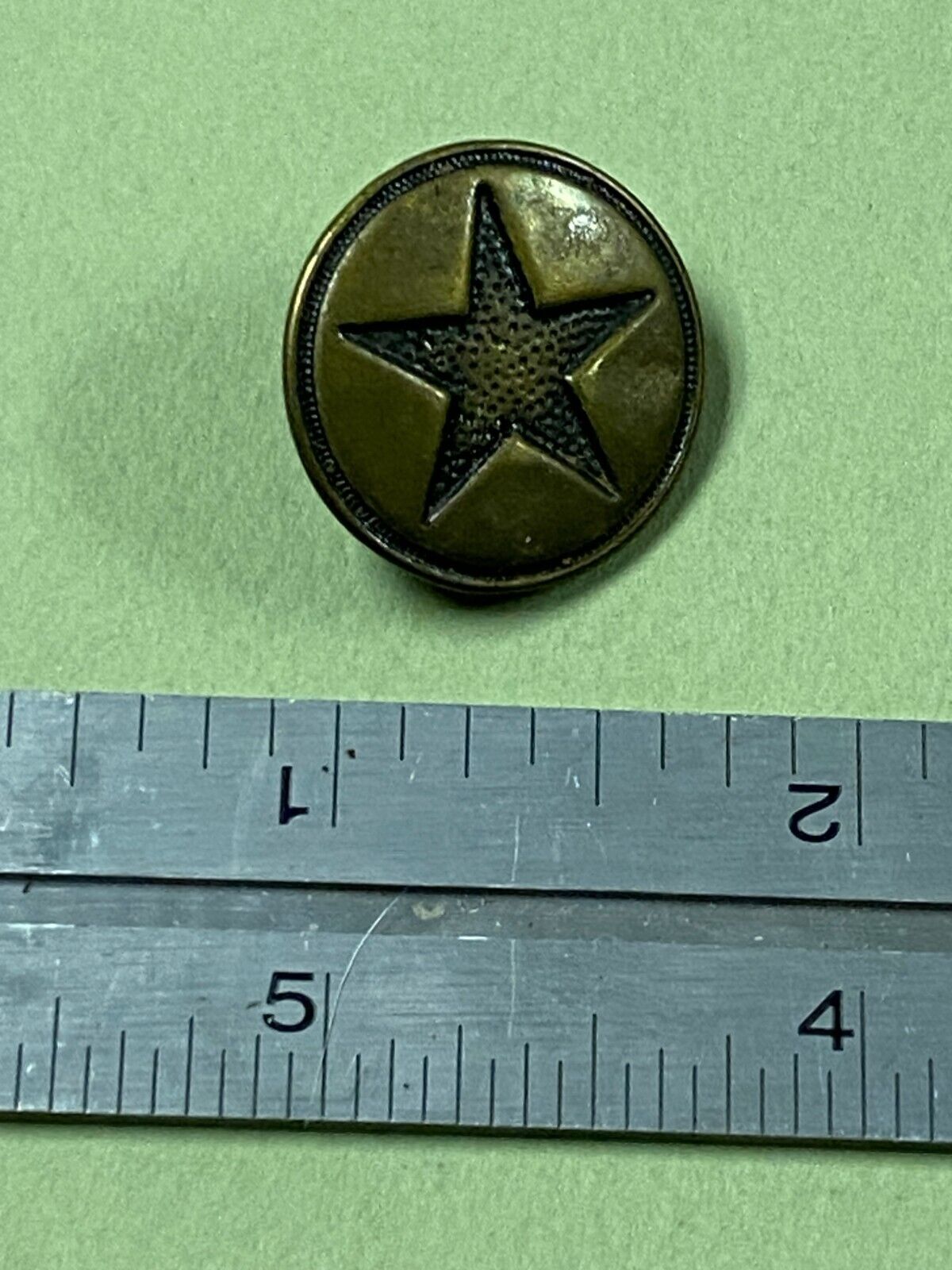 Vintage Texas US Buffalo Soldier Star Coat Button WW1 WW2 Civil War Spanish Amer