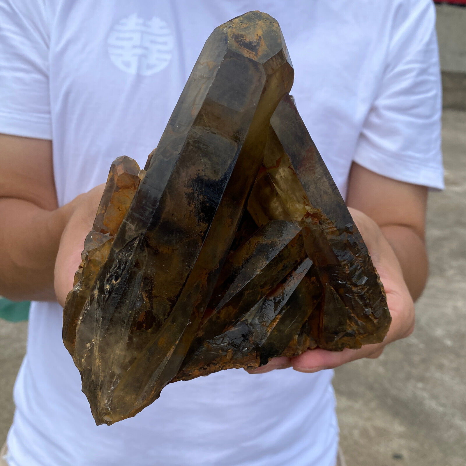 3.2lb Large Natural Black Smoky Quartz Crystal Cluster Raw Mineral Specimen