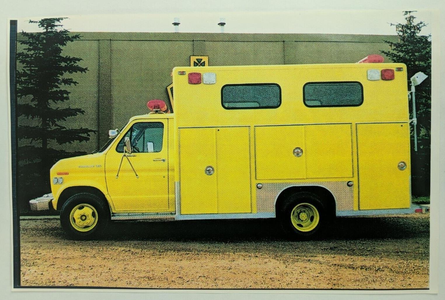 Vintage Photo Print, Large 17x11, Yellow Emergency Vehicle