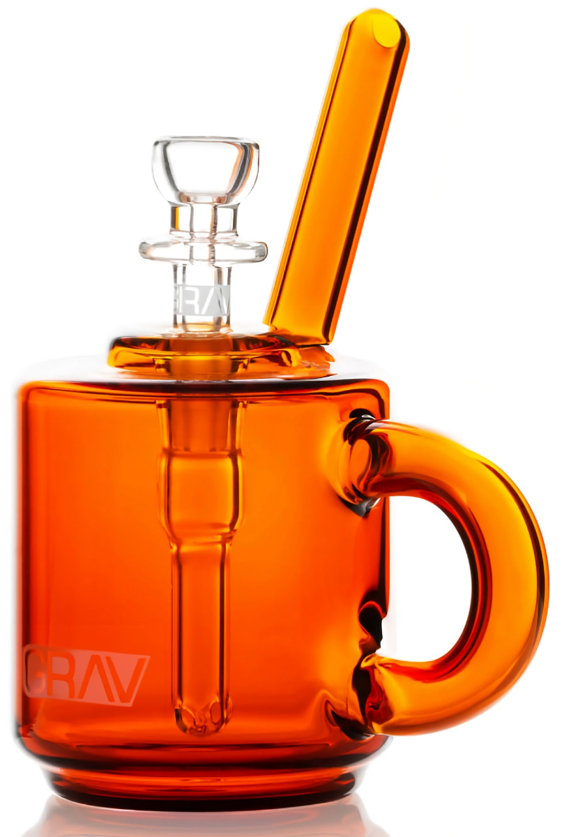 Grav® Coffee Cup Coffee Mug BUBBLER Cup AMBER Borosilicate Glass  *USA*