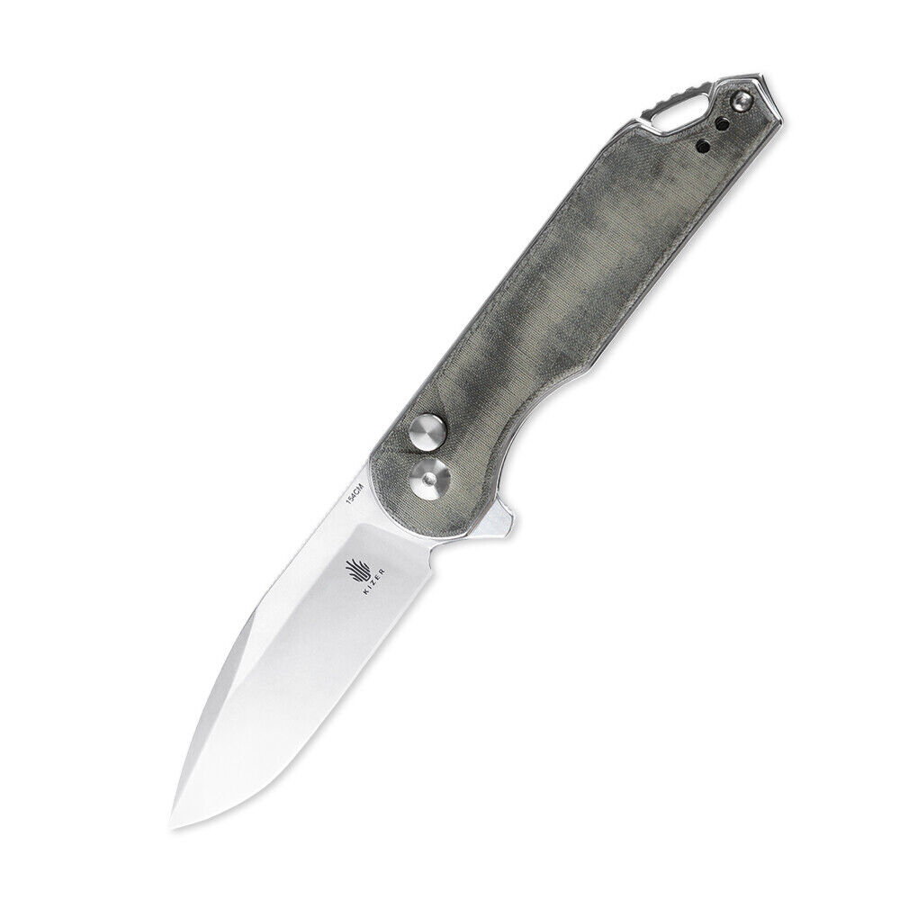 Kizer Assassin EDC Pocket Knife Green Micarta Handle 154CM Blade V3549C1