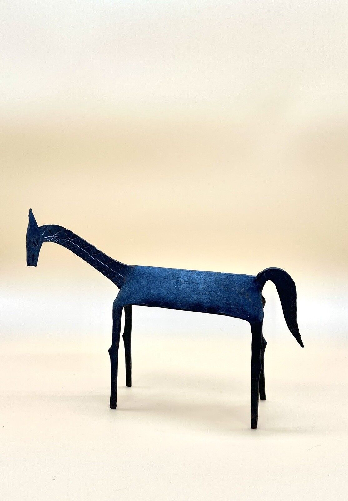 Vintage MCM ART DECO PRIMITIVE Steel HORSE, Abstract Minimalist HANDMADE