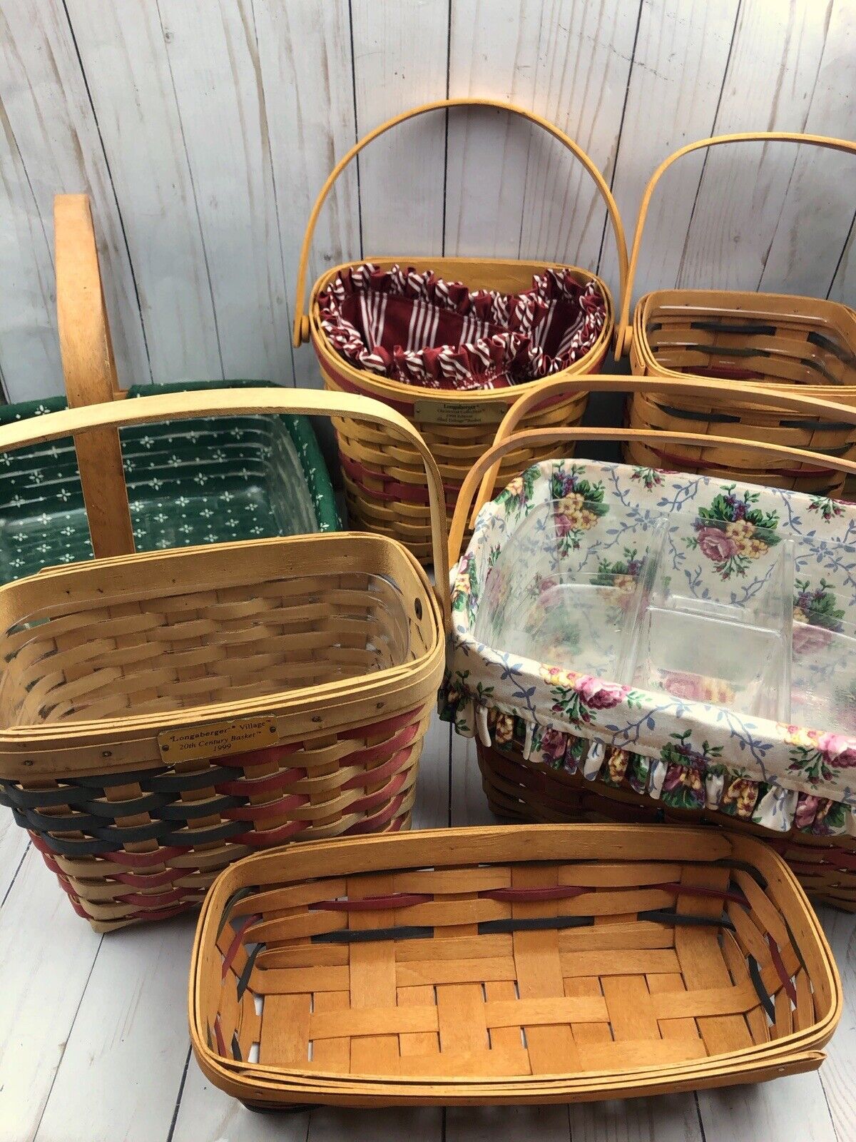 Lot Of 6 Vintage Longaberger Baskets Home Decor Storage Cottagecore Farmhouse