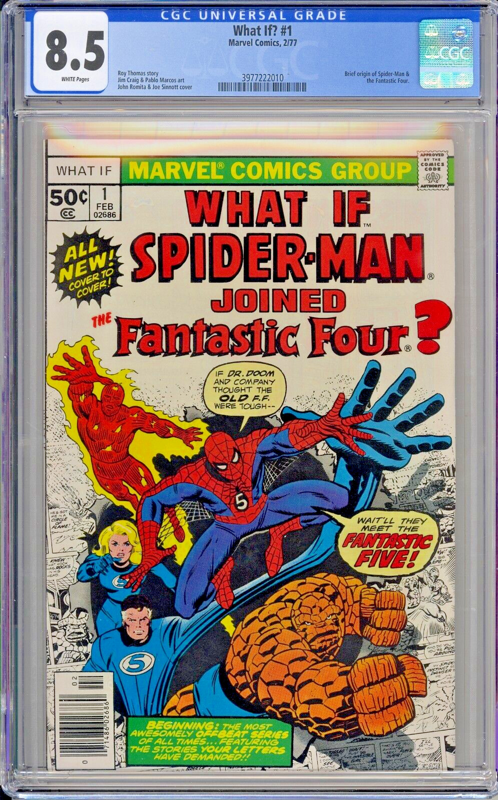 WHAT IF SPIDERMAN JOINED THE FANTASTIC FOUR # 1 CGC 8.5 BRONZE RARE SPIDERMAN