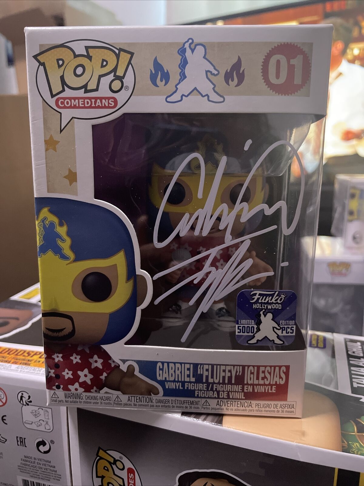 Gabriel Iglesias Autographed  Signed Lucha Fluffy Funko 5000ps W/protector