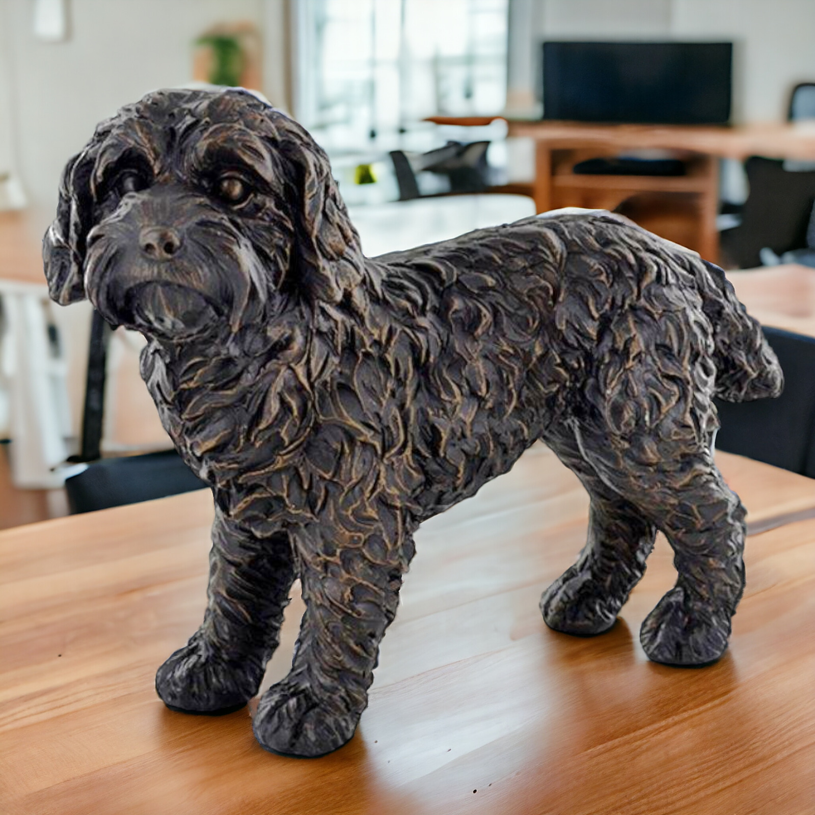 Lifelike Cocker Spaniel Statue Exquisite Dog Sculpture Realistic Canine Figurine