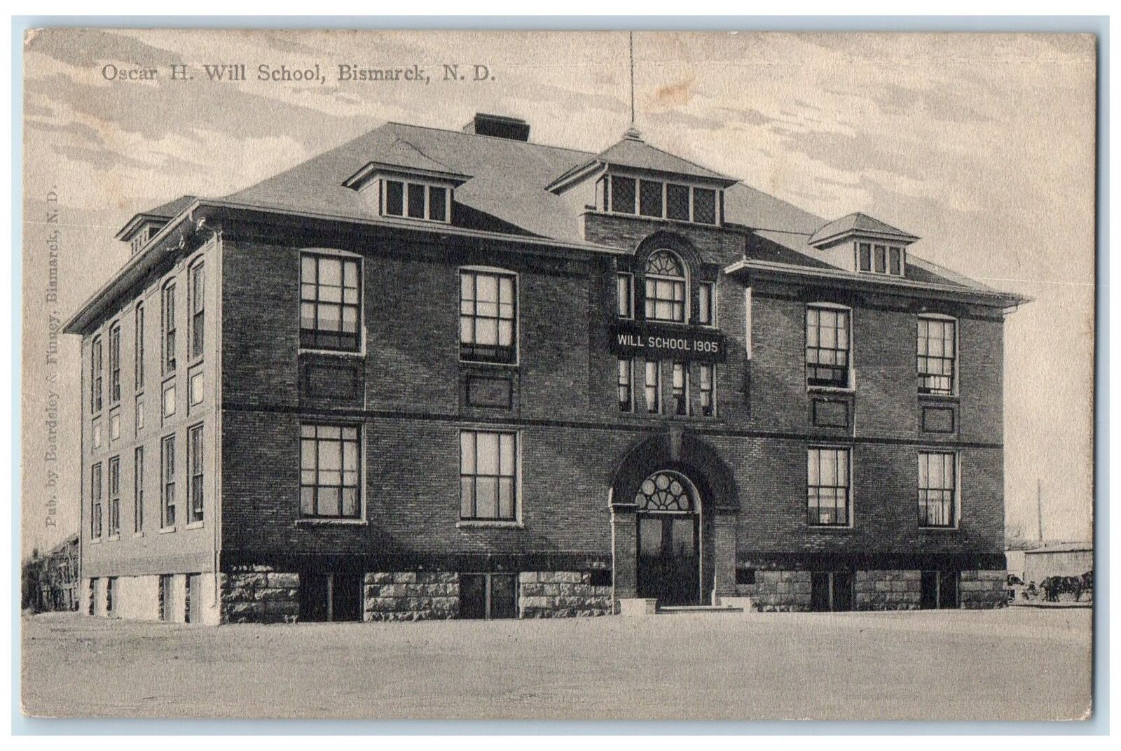 c1940s Oscar H. Will School Exterior Bismarck North Dakota ND Unposted Postcard