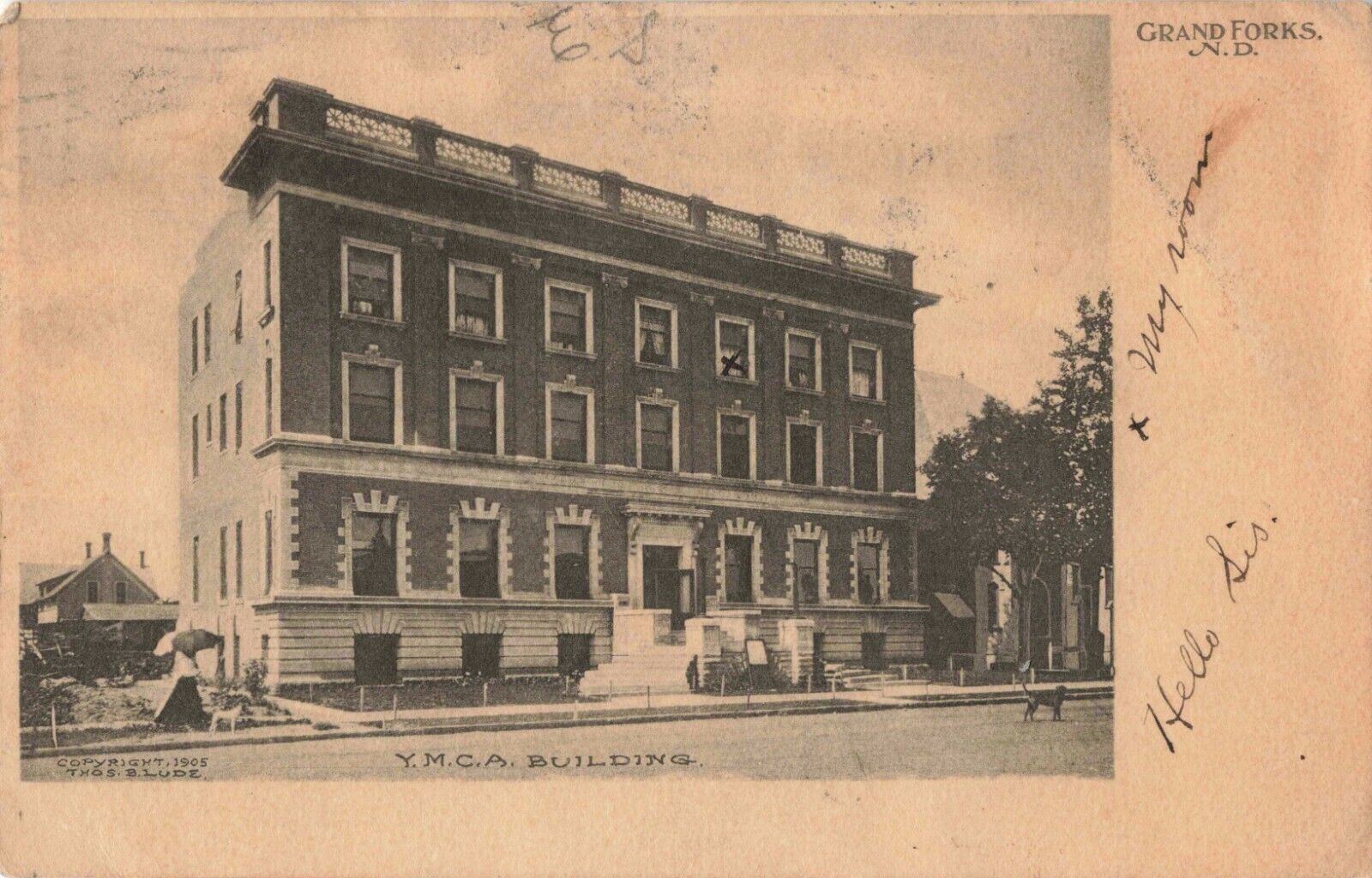 YMCA Building, Grand Forks, North Dakota ND - 1905 Vintage Postcard
