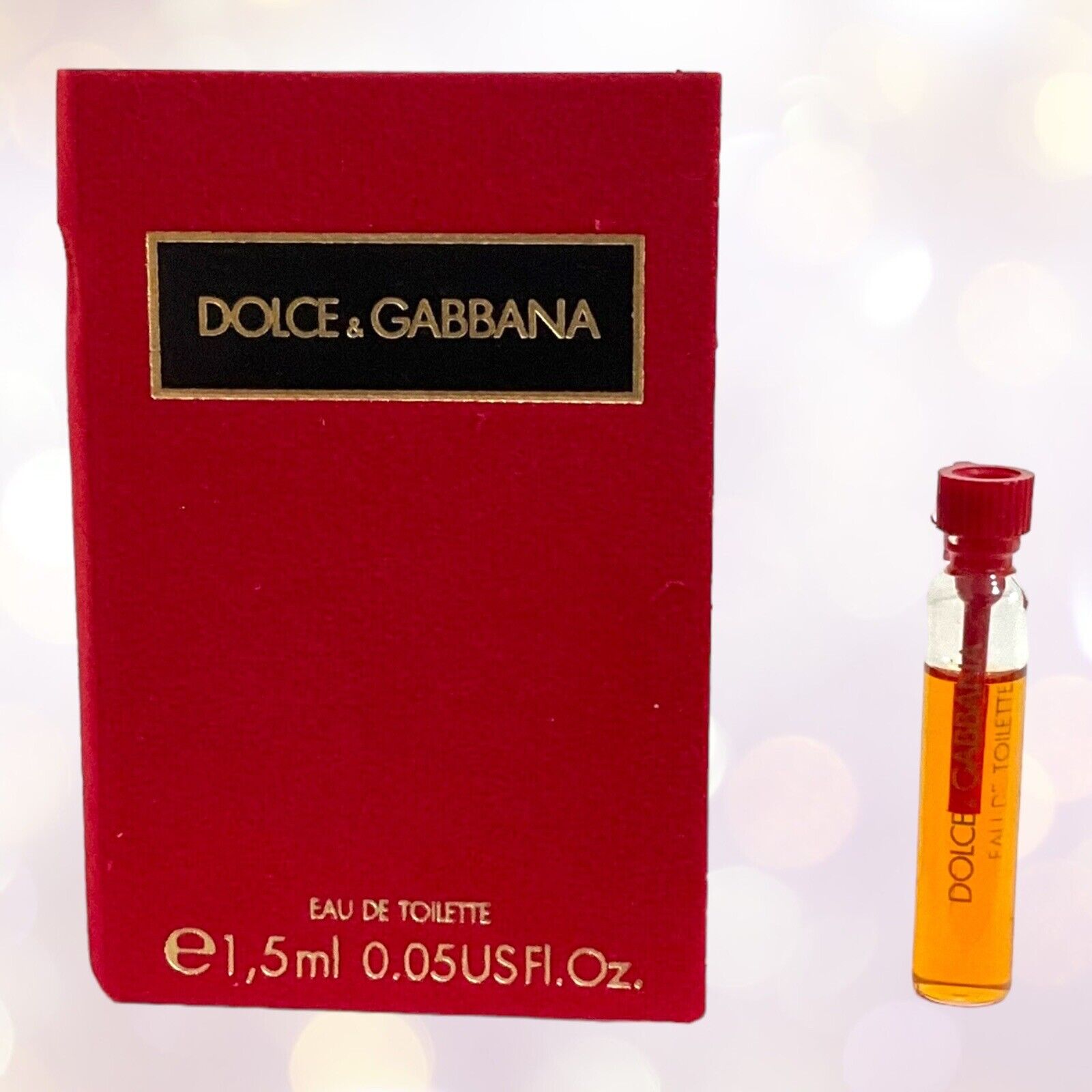 Vtg Dolce & Gabbana RED EDT Eau de Toilette 1.5 ml / 0.05 oz Vial Italy Sample