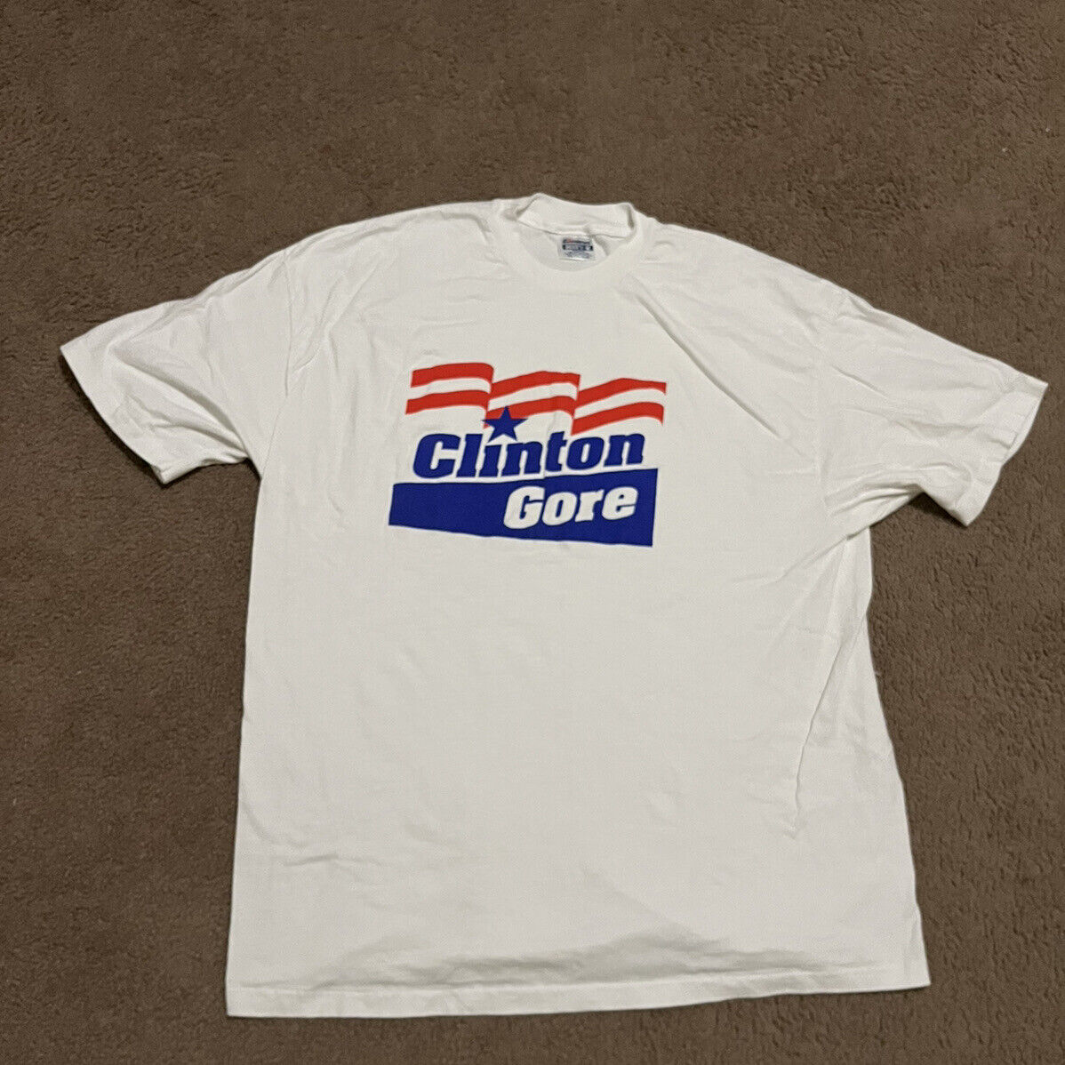 VINTAGE CLINTON GORE CAMPAIGN T SHIRT SIZE XXL MADE IN USA