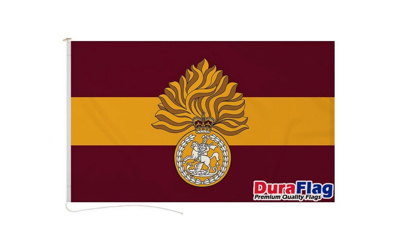ROYAL REGIMENT OF FUSILIERS DURAFLAG 150cm x 90cm QUALITY FLAG ROPE & TOGGLE