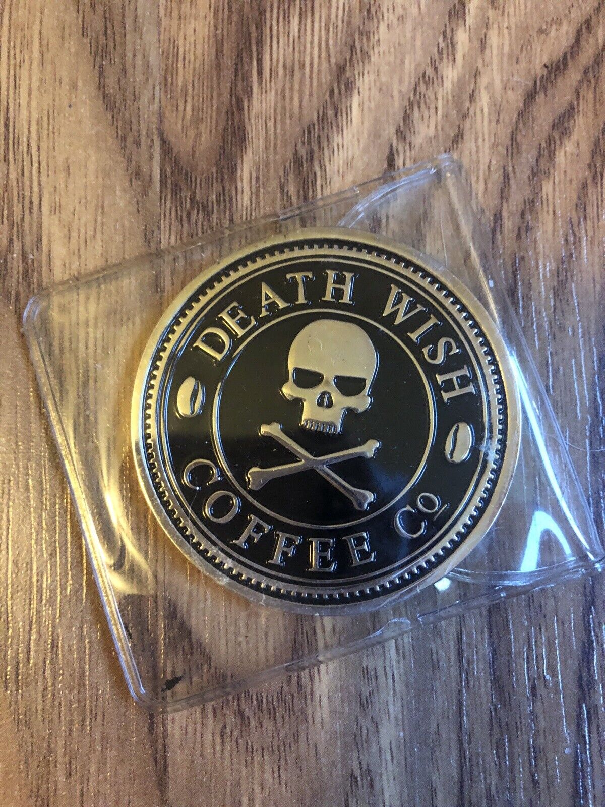 Death Wish Coffee Challenge Coin Society Of Strong Coffee + Sticker