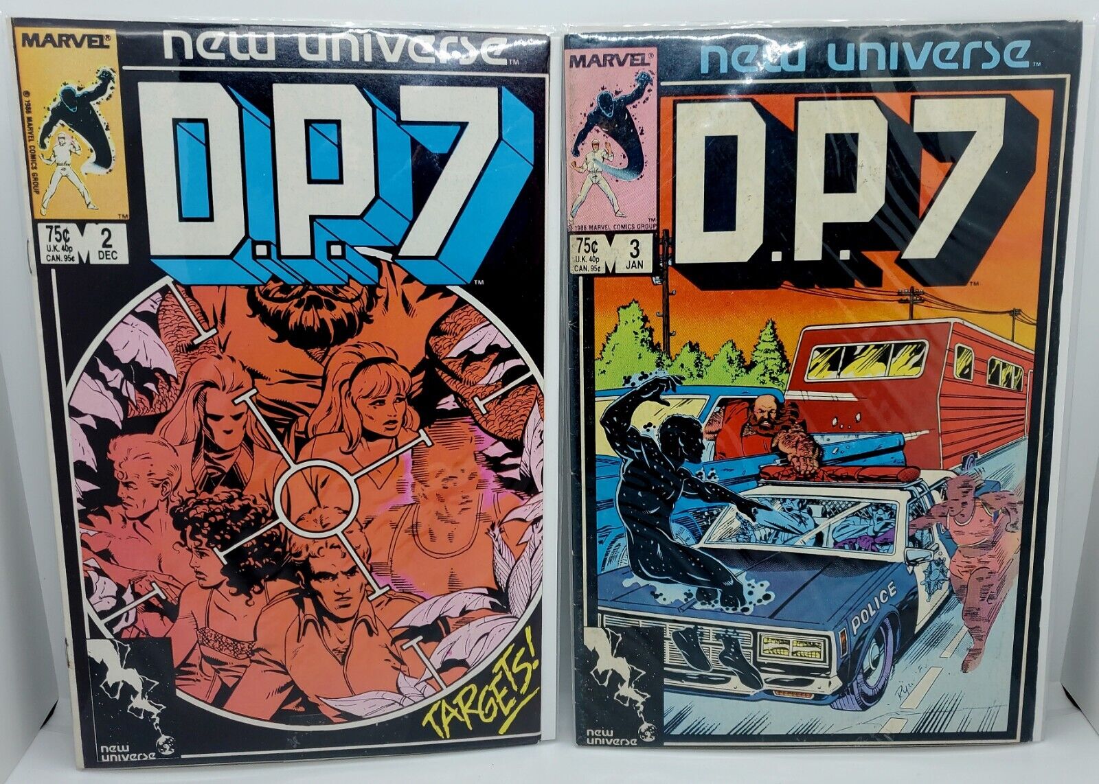 Vintage LOT of 2 Universe D.P.7 #2 & #3 (Marvel Comics, 1986) 1st Ed 1st Print🔥