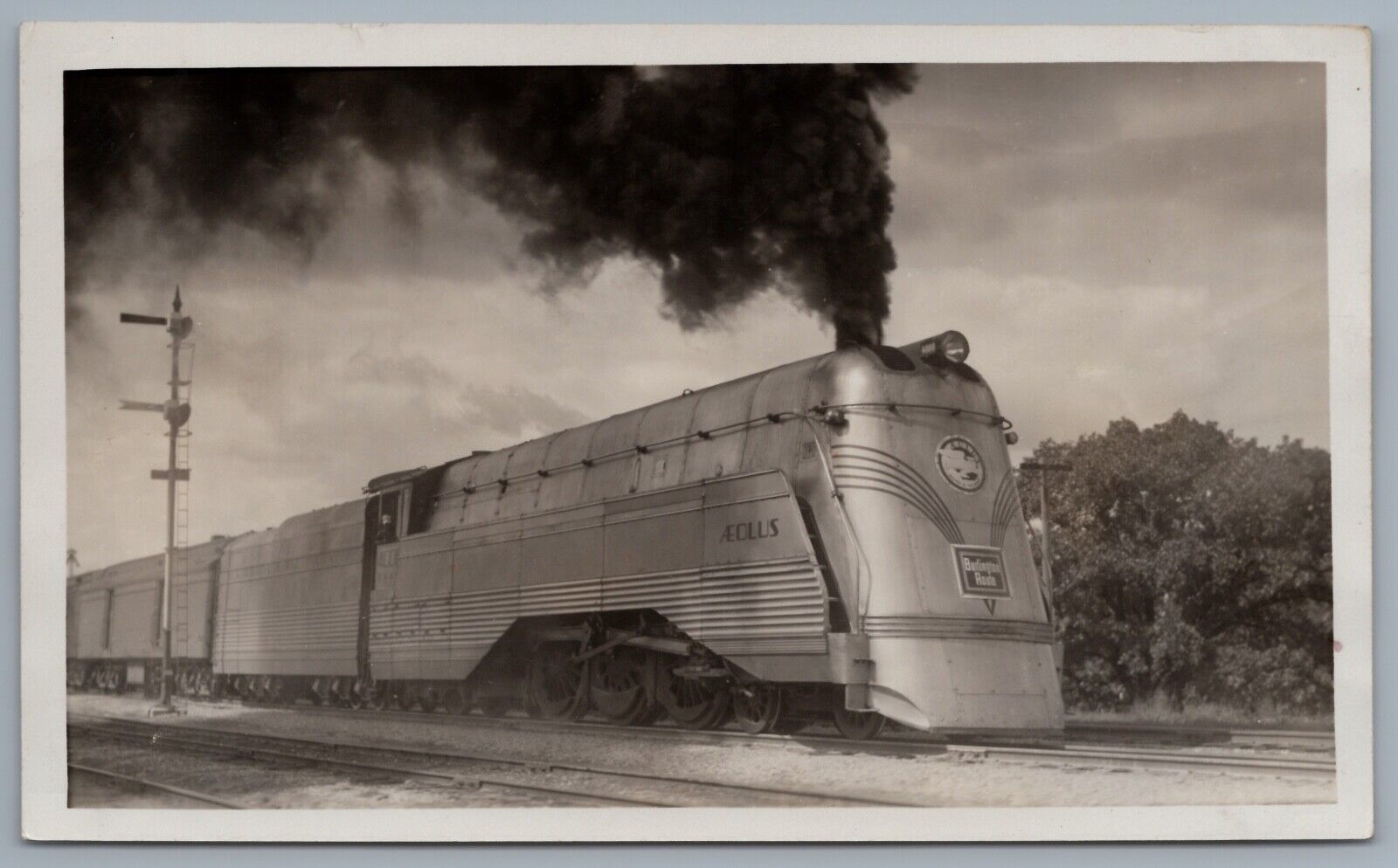 Railroad Photo - Burlington Route #4000 Aeolus Locomotive Red Oak IL 1938